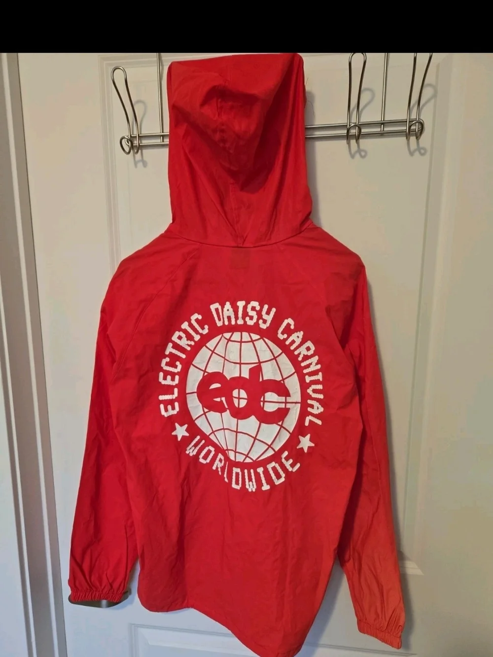EDC Electri daisy Carnival MED Red Hooded Rain Anorak,insomniac,xlnt.
